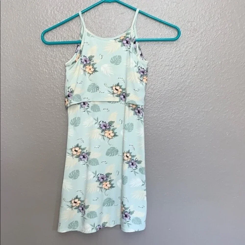 Art Class Girl Maxi Floral dress Spaghetti Straps Mint Green